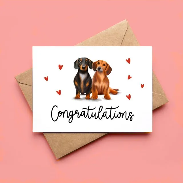 Congratulations dachshund card