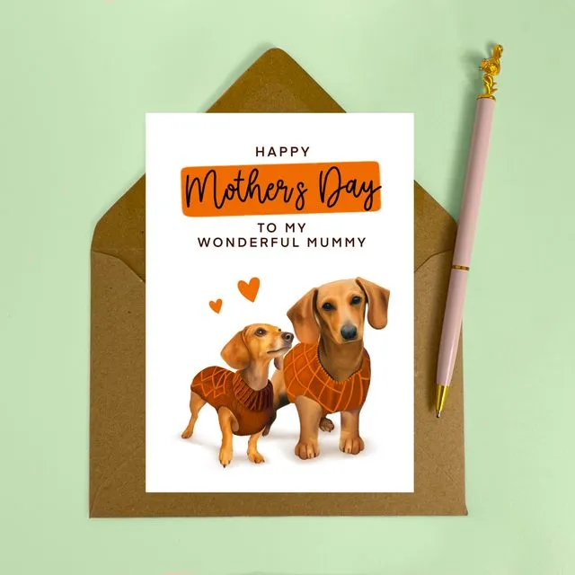 Mother's day Dachshund card