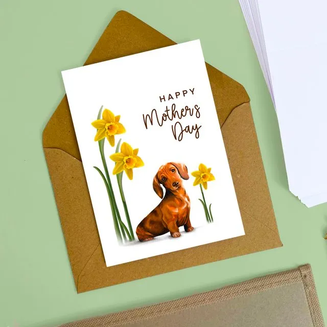 Mother's day sausage dog card