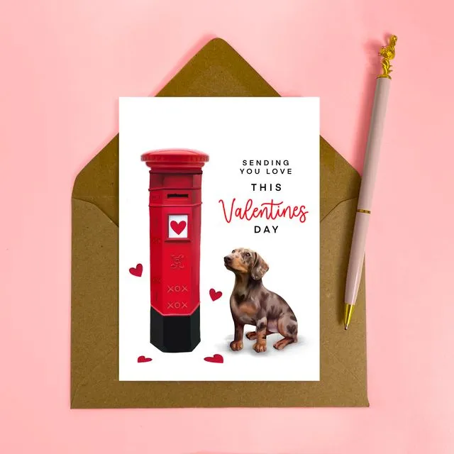 Valentines dachshund card
