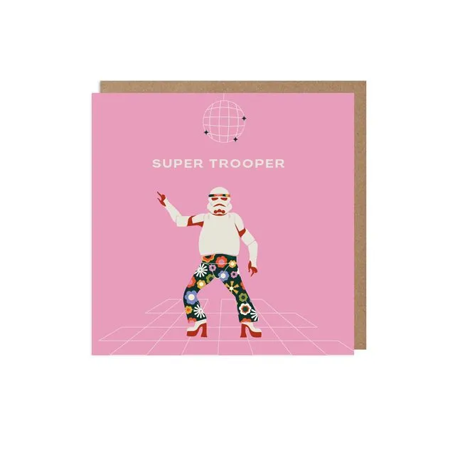 Super Trooper Retro Thank You Greeting Card Pack of 6