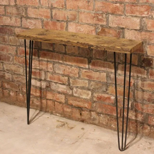 Scaffold Board Console Table With Hairpin Legs