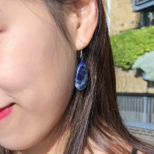 Sodalite Teardrop Gemstone Earrings