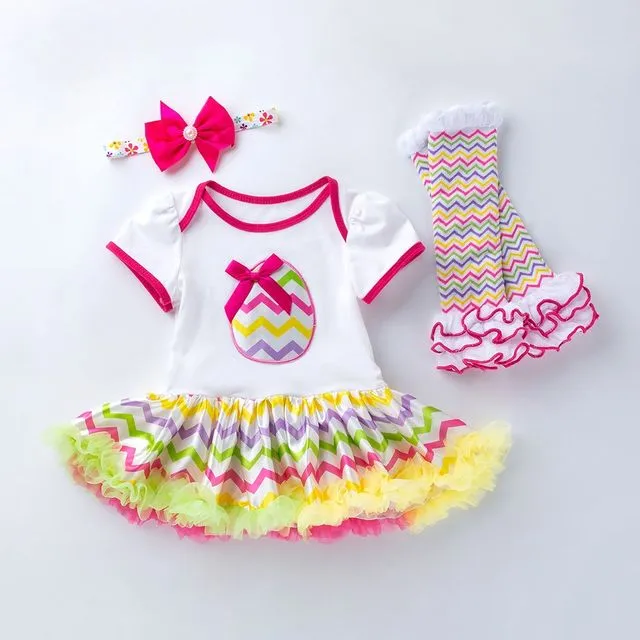 Colorful Happy Easter Babysuit Set