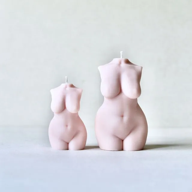 Small Curvy Female Form Candle - Blush (Pink)