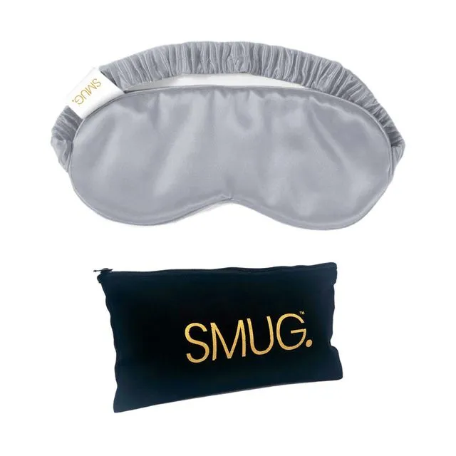 Satin Sleep Mask & Black Storage Bag Sets - Grey