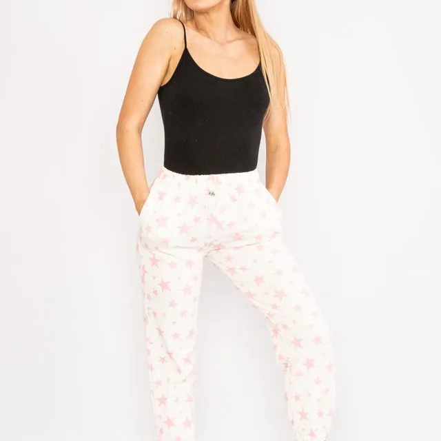 A2568 (S) - Pink drawstring star design trousers
