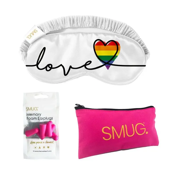 Satin Sleep Mask, Pink Earplugs & Storage Bag Sets - Pride Love