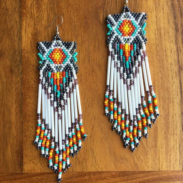 Woven Ponemah Bead Earrings