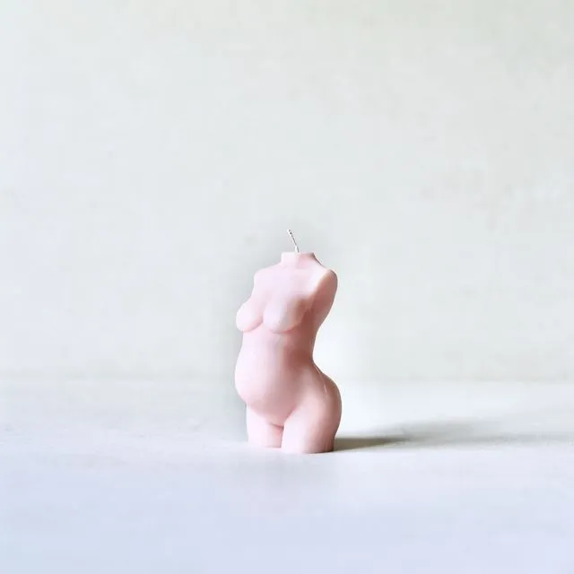 Small Pregnant Female Form Candle - Blush (Pink)