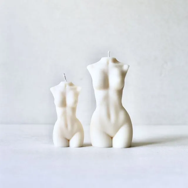 Small Petite Female Form Candle - Chalk (White)