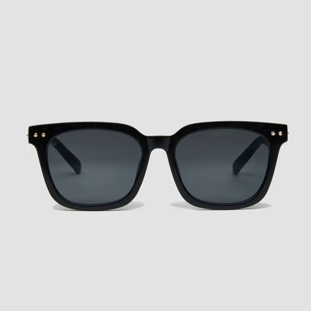 Classic Square Polarized Sunglasses-Black