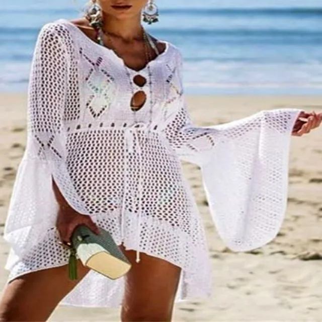 Ladies Knitted Sexy Hollow Beach Bikini Blouse