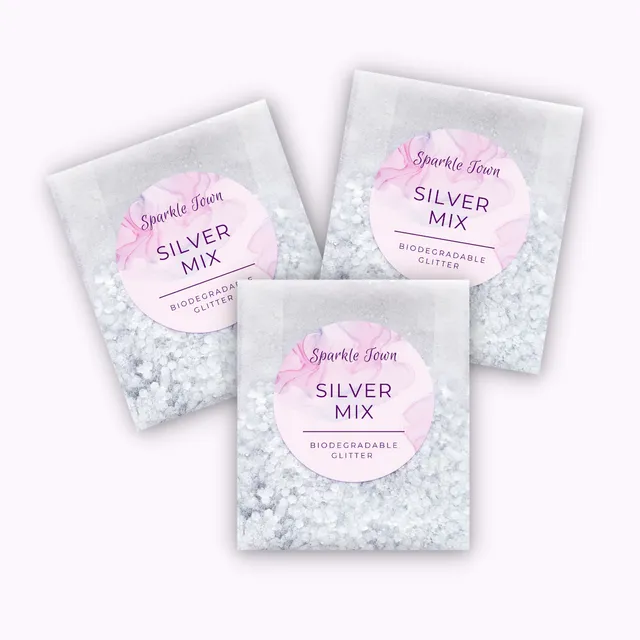 Silver Mix Biodegradable Glitter - 5ml Pouch