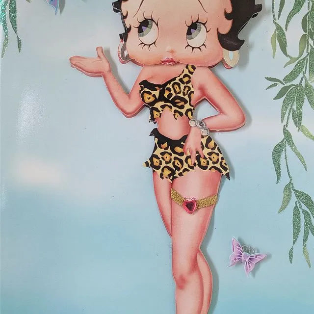 Betty Boop Jungle Queen Decoupage Blank Greetings Card (3D) (Copy)