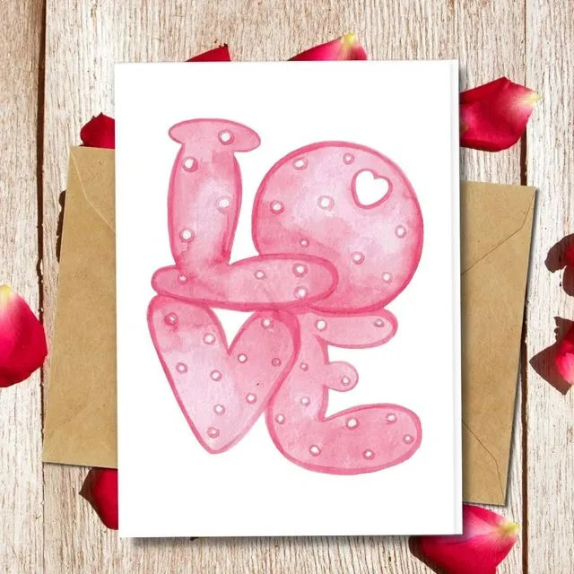 Handmade Eco Friendly | Plantable Seed or Organic Material Paper Love Cards Just Love