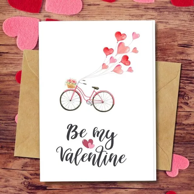 Handmade Eco Friendly | Plantable Seed or Organic Material Paper Valentine's Card Be My Valentine