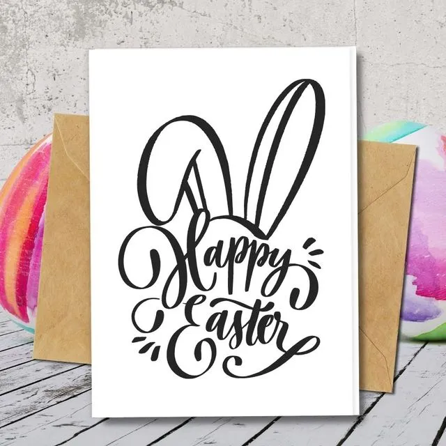 Handmade Eco Friendly | Plantable Seed or Organic Material Paper Easter Cards Bunny Ears