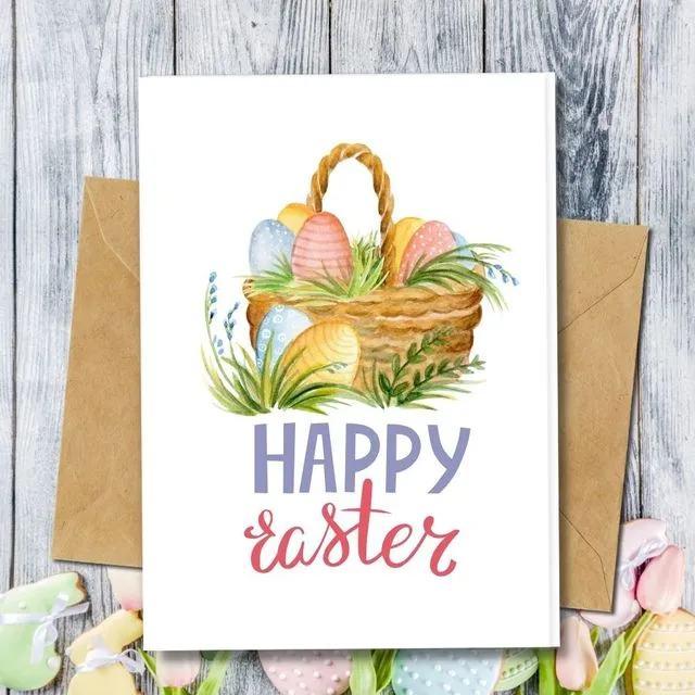 Handmade Eco Friendly | Plantable Seed or Organic Material Paper Easter Cards Easter Basket