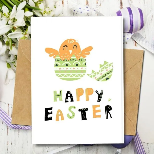Handmade Eco Friendly | Plantable Seed or Organic Material Paper Easter Cards Easter Chick
