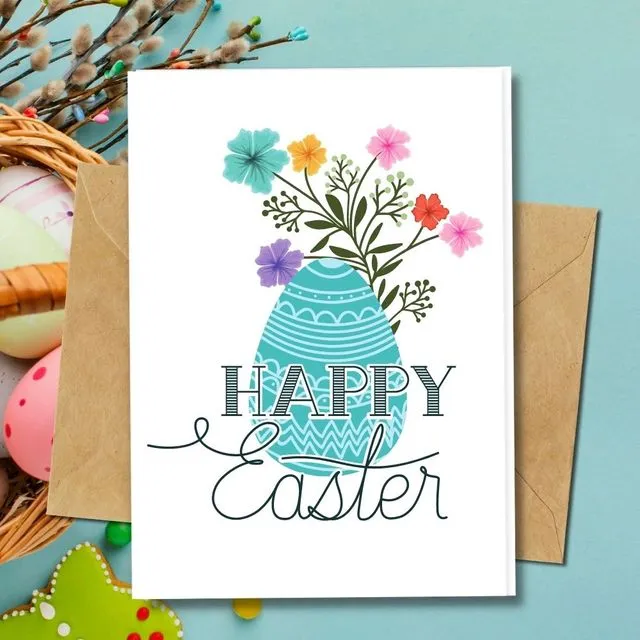 Handmade Eco Friendly | Plantable Seed or Organic Material Paper Easter Cards Easter Egg