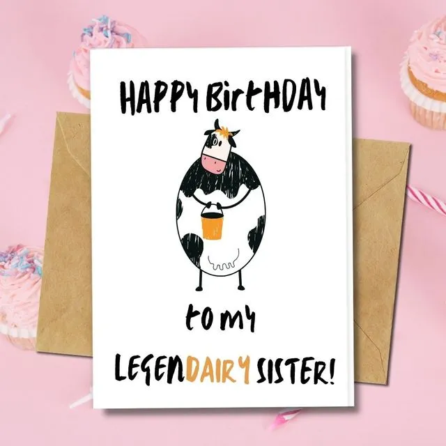 Handmade Eco Friendly | Plantable Seed or Organic Material Paper Birthday Cards Legendairy Sister