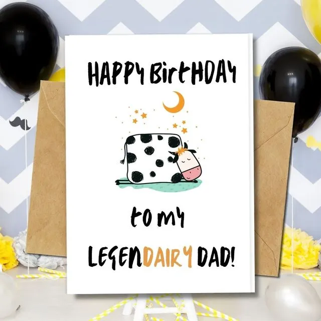 Handmade Eco Friendly | Plantable Seed or Organic Material Paper Birthday Cards Legendairy Dad