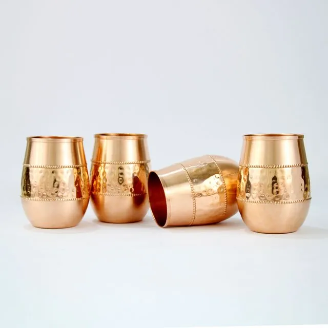 ELCOBRE PREMIUM COPPER MID - SEQUENCE OVAL – 250ML (SET OF 4 GLASSES)