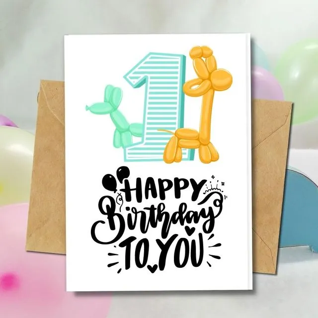 Handmade Eco Friendly | Plantable Seed or Organic Material Paper Birthday Cards My First Birthday