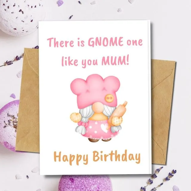 Handmade Eco Friendly | Plantable Seed or Organic Material Paper Birthday Cards Mother Gnome