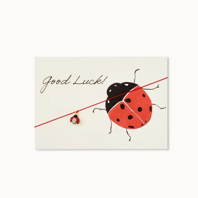 Bracelet Card: Good Luck!- Ladybug