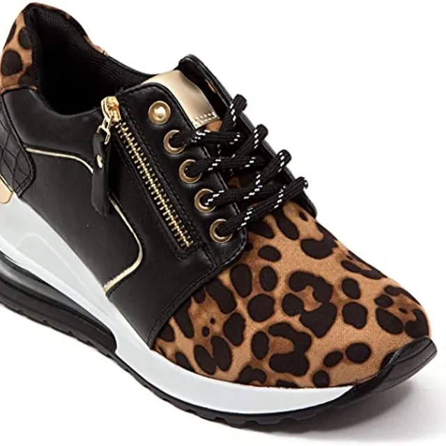 Lady Couture Leopard Print Wedge Sneaker, Ultra