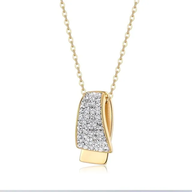 Lucy Gold Plating White Crystal Pendant Necklace