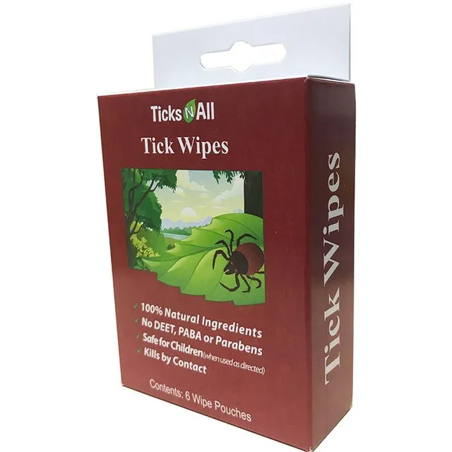 All Natural Tick Repellent Wipes (6 cnt.) - Pack of 10