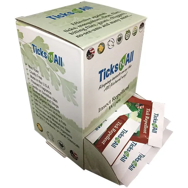All Natural Tick Repellent Wipes (50 cnt. box) - Pack of 50