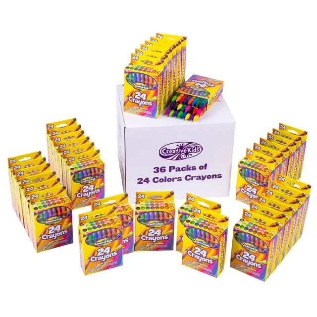 Creative Kids Bulk Crayons -36 Boxes of 24 Count Crayons