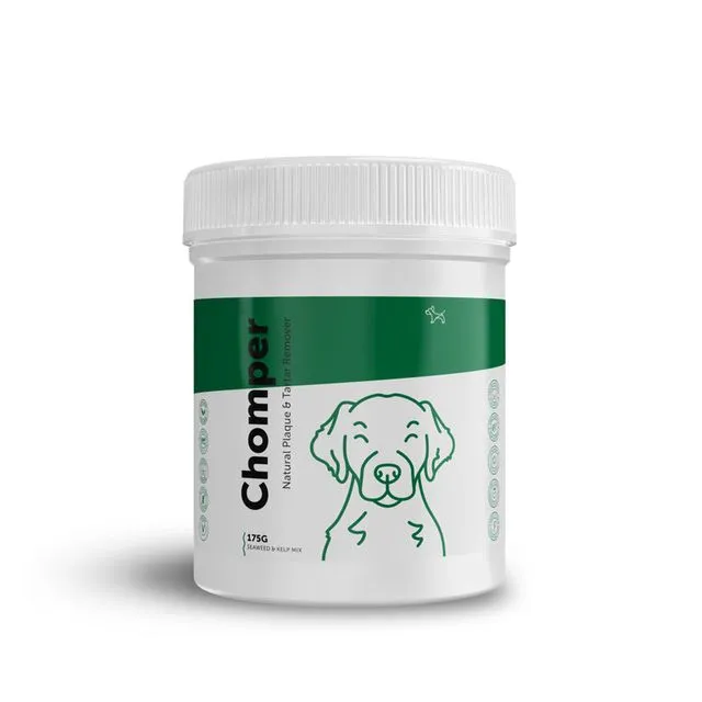 CHOMPER – Organic Tartar & Plaque Remover for Dogs & Puppies - 175g Powder