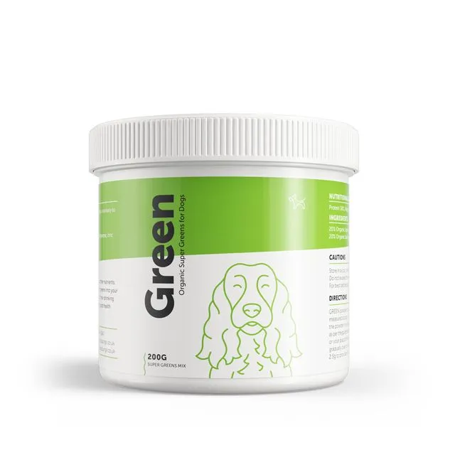 GREEN – Organic Super Greens Supplement for Dogs and Puppies - 200g Powder