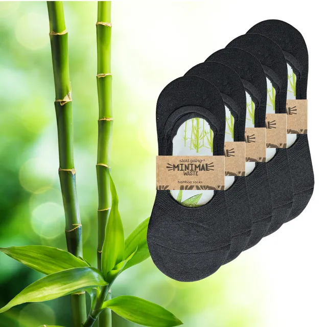 5 Pairs of Bamboo Footies | Black | Ladies | 35-39