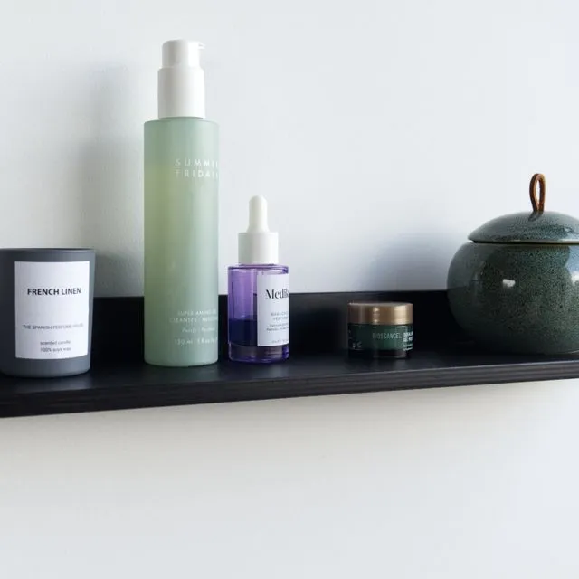 Narrow Plywood Shelf | 58 x 11cm | Black Stained and Oiled