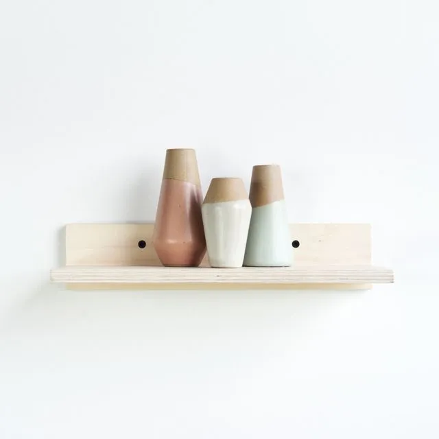 Narrow Plywood Shelf | 30 x 11cm | White Stained and Oiled