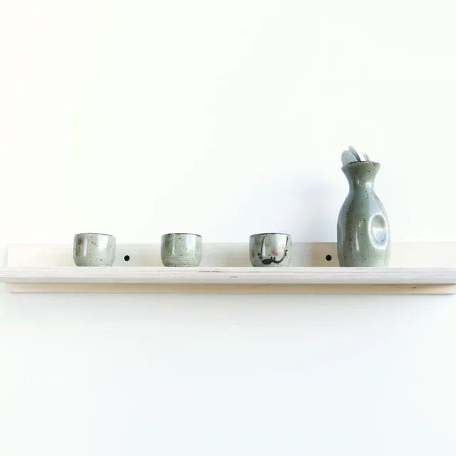 Narrow Plywood Shelf | 58 x 11cm | White Stained and Oiled