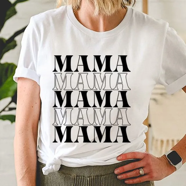 TS2940K- MAMA Graphic Print Women Top -Packaged 2-2-2 (SML)