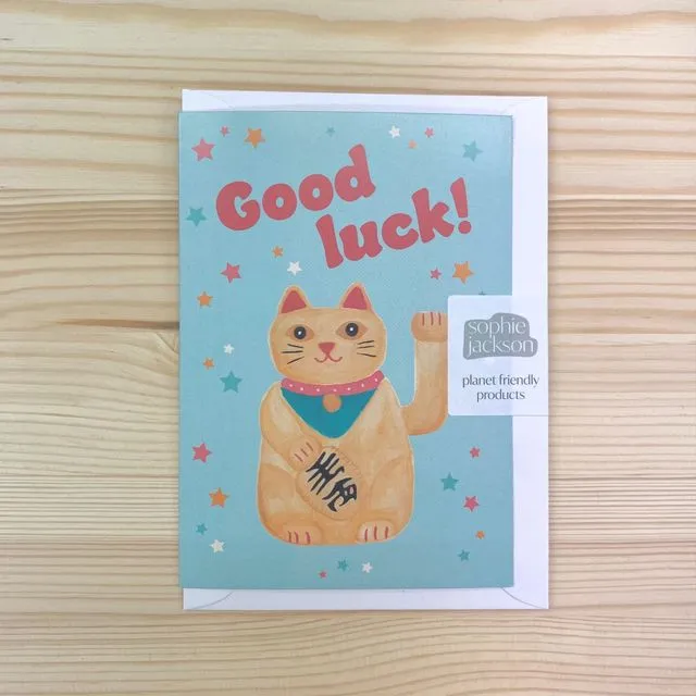 Good Luck A6 planet friendly greetings card