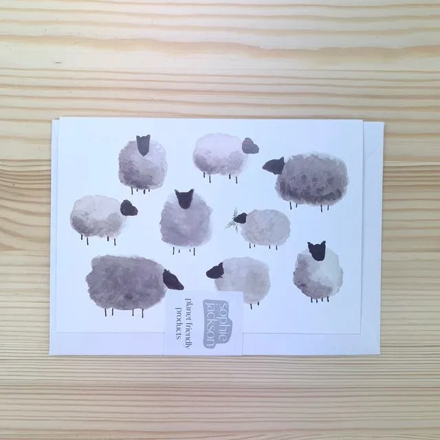 Sheep A6 planet friendly greetings card