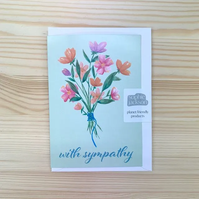 With Sympathy A6 planet friendly greetings card