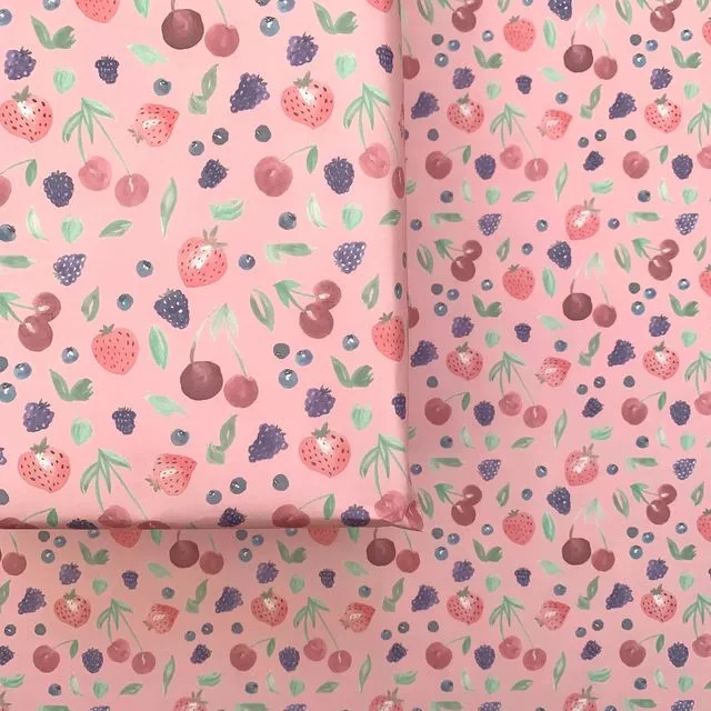 Summer fruits planet friendly wrapping paper