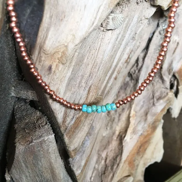 J.Forks Delicate Copper and Turquoise Chocker
