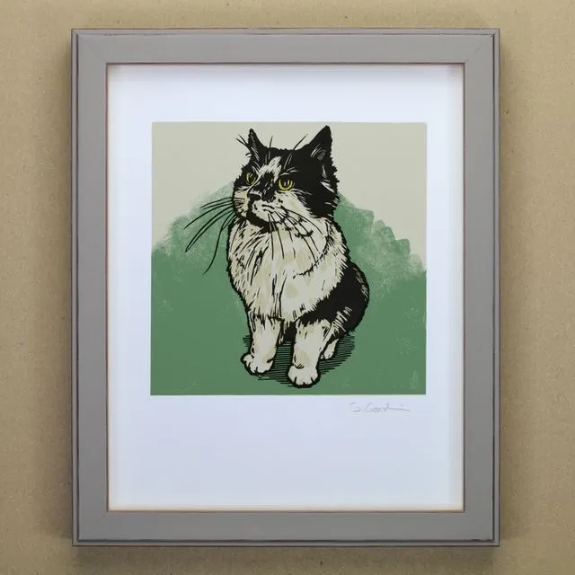 Black & White Cat Art Print