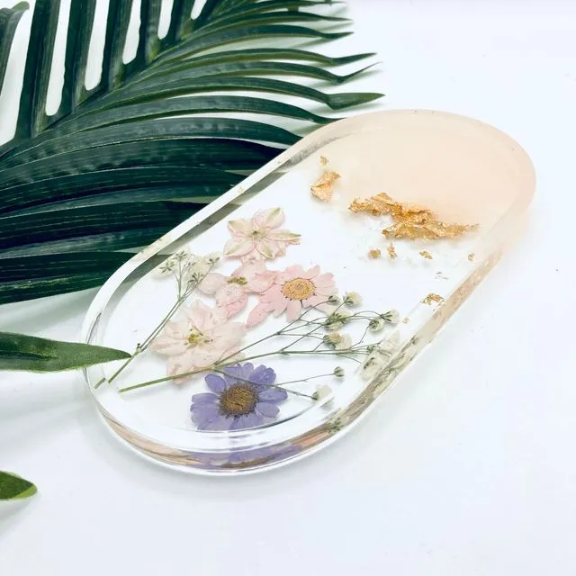 Botanical Trinket Tray with pastel colour